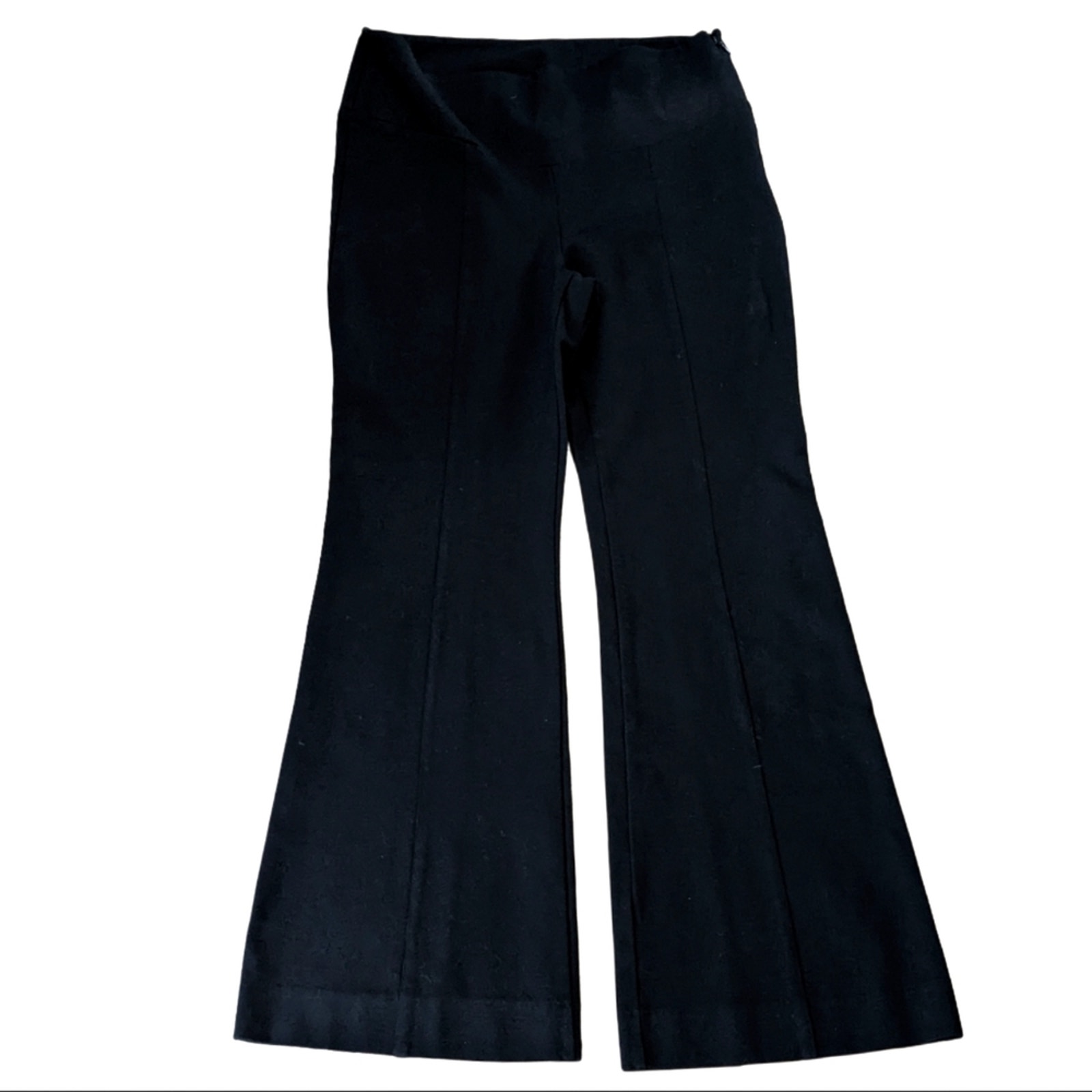 Anthropologie High Rise Stretch Black Flared Business Casual Ponte Knit Pants